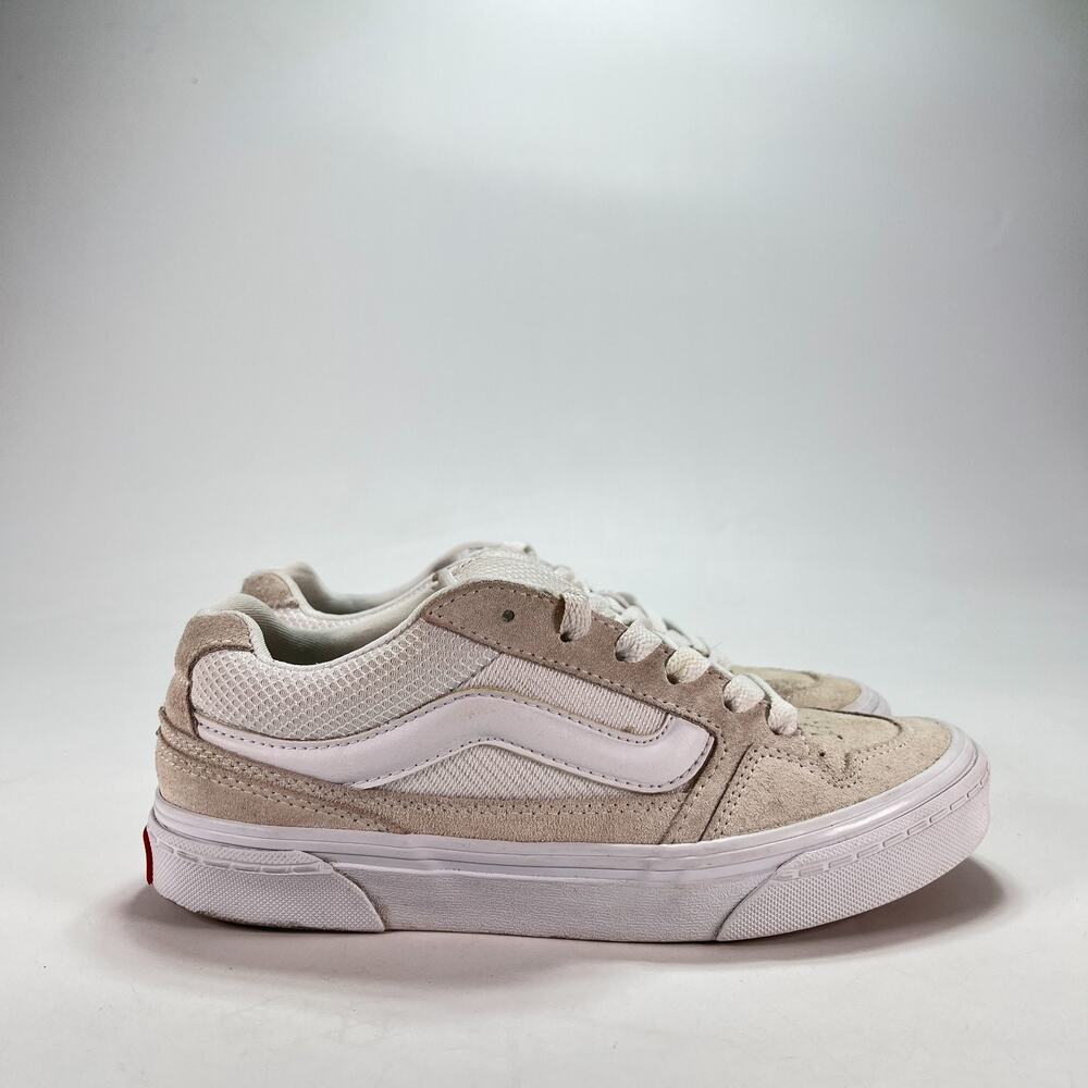 Vans Caldrone Beige White Suede Lace Up Skate Sneakers 500714 Women's Size 7